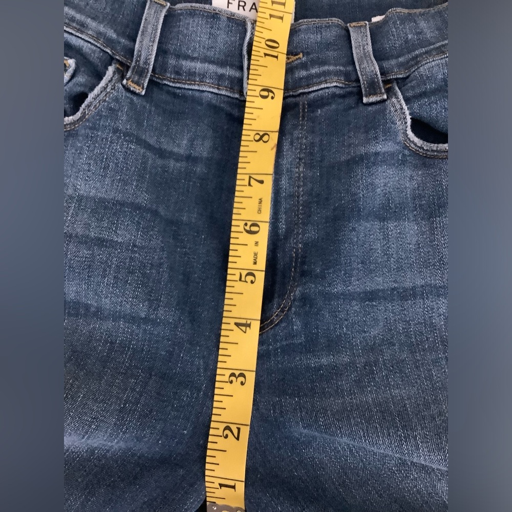 Frame flared fringed‎ blue jeans with front side stripe. Mid rise size 25 - Picture 15 of 16
